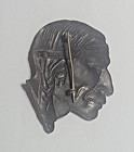 Vintage Antique Native Indian Head Chief Pin Badge Insignia Brooch