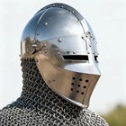 Medieval Bascinet Helmet 16ga Steel Knight Armor Larp Crusader Cosplay Replica