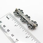 925 Sterling Silver Vintage Bead Triple Floral Pin Brooch