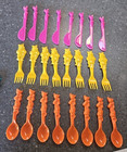 30 Pc Plastic Fork Spoon Knife Winnie The Pooh Tigger Piglet Children Utensils