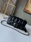 New Coach Tabby 26 Quilted Shoulder Bag Leather Black Cp150 Logo Silver