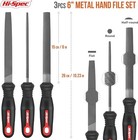 Hand Deburring File 3pc Set     Metal Sharpening Hole Shaping Debur Files Kit