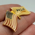 Visa United States Crossed Flag Lapel Pin Us Credit Card Friendship Pin American