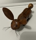 Vintage Wooden Rabbit Danish Carved 