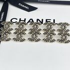 10 Chanel Buttons Black Gold Cc Logo With Stones Metal 22mm Vintage