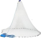 New 6 8 10 12 16ft Nylon Fishing Hand Cast Net Bait Shrimp Easy Throw 1 2   Mesh