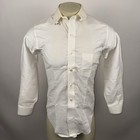 Vtg 50s Arrow Dress Shirt Snap Tab Collar Sanforized White Usa Made Mens 15 33