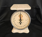Vintage Metal Scale 25 Lbs By Ounces With Cherub Graphic Face Farmhouse Decor