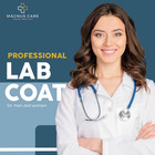 Professional Lab Coat For Women   Men  White Unisex Labcoat  Cotton Poly Medical