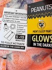 Peanuts Snoopy Halloween Pumpkin Glow In Dark Fleece Lounge Pants Men   s M L Xl