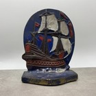 Cast Iron Ship Bookends Vintage Clipper Galleon Ships Sea Midcentury Decor Gifts