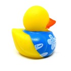 Hawaiian Boy Blue Flower Shirt Rubber Duck 2 Inch Luau Spa Toy Us Seller