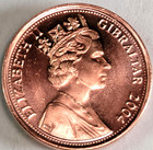 2004 Gibraltar Coin One Penny      Famous Monkey   Barbary Macaque     km 1046 Uk