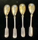 Silverplated Spoons Fiddle 44 Gr Light Gold Wash Monogram F