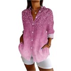 Womens Button Down Shirt  Long Sleeve Shirts For Women Print Graphic  Blouse Top