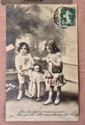 4 Antique French Post Cards Mother Child With Dolls Hand Tinted Real Photo