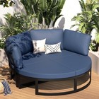 4 Piece Patio Metal Separated Furniture Set With Removable Cushions round Daybed