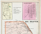 1872  Big Beaver - Newport  Township Plat Map Pennsylvania Lawrence Cty Original