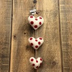 Pottery Barn Three Hanging Hearts Felt Ornament   Valentines  Christmas 11  Drop