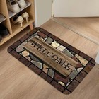 Welcome Doormat Floral Entryway Mat Anti Slip Floor Carpet Indoor Outdoor Rug