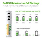 Ebl 1 2v Ni-mh Rechargeable Aaa Aa Batteries 1100 2800mah   Lcd Charger Lot