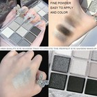 Black Smokey Silver Glitter Shimmer Eye Eyeshadow Makeup Palette 9 Colors Cool T
