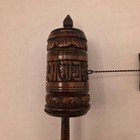 Vintage Tibetan Prayer Wheel Buddhist Yak Bone Hand Carved 7  Hand Spin