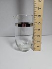 Vtg Glass Martini Pitcher Thorpe Style Silver Band Barware Libbey 20oz