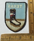 Vintage Texas Boot Iron On Patch Voyager State Travel Souvenir