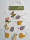 Small Easter Welcome Spring Ornaments Bunny Chick Egg Tulip 10 Pc Ro-233 New