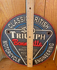 Triumph Bonneville Motorcycle Plaque Sign Cast Iron With Antique Finish