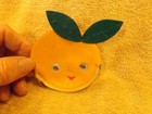 Vintage Souvenir Coin Purse  Orange Purse From Florida With Goggly Eyes