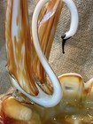 Mid-century Murano Style Swan Glass Ashtray  Hollywood Regency