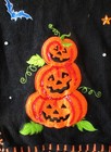 Vintage Holiday Editions Halloween Sweater Vest Pumpkins   Ghosts sequins  L