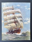 Vintage Nautical Clipper Ship Art Print  Coastal Wall Art  Sailboat  Gallery