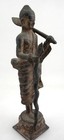 Antique Thai Bronze Standing Buddha Statue Sculpture Figure Phra Malai 25 Cm