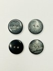 4 Vintage Mixed Gray Black Two Hole Buttons 9 16 