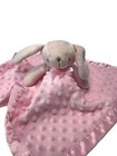 Pink Bunny Rabbit Baby Lovey Minky Dots Satin Trim Security Blanket 16   