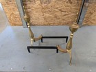 Antique Brass And Iron Fireplace Andirons 