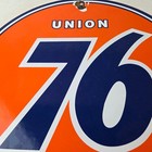 Vintage Union 76 Gasoline Sign - Porcelain Gas Motor Oil Service Pump Sign