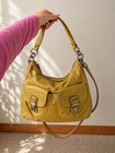Coach Women s Yellow Leather Shoulder Bag Buckle Accents Dust Bag Included