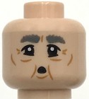 Lego New Light Flesh Minifigure Head Dual Sided Bushy Eyebrows Wrinkles Smile