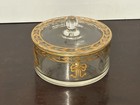 Antique French Gilded Glass Trinket Box With Cover  Circa 1880