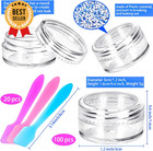 100x 5g Empty Cosmetic Jars W  Lids   Spatulas For Creams Makeup Samples