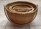 Vintage Round Nantucket Baskets Nested Set Of 7 Nautical Cottage Home Decor