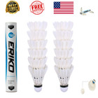 Badminton Shuttlecocks 12 Pack Goose Feather High Speed Birdies Cork Base Tube