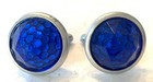 Set Of 2 Blue 1  Faceted Reflectors License Plate Bicycle Motorcycle W  Wingnut