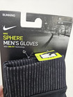 Nike Dri Fit Men s Sphere Running Gloves Black Silver Medium Reflective Touch 