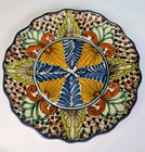 Authentic Vintage Mexican Folk Art Talavera Puebla Wall Hang Plate 11 