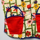 Handmade Vtg Apron Top Bucket Pockets Ladybugs Flowers 70s Retro